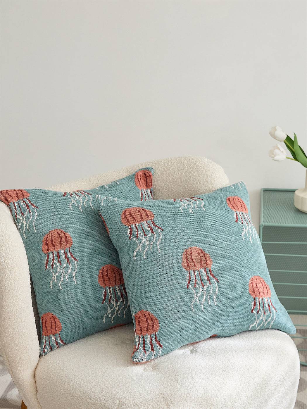 Jellyfish Knitted Cushion Cover - Prozily