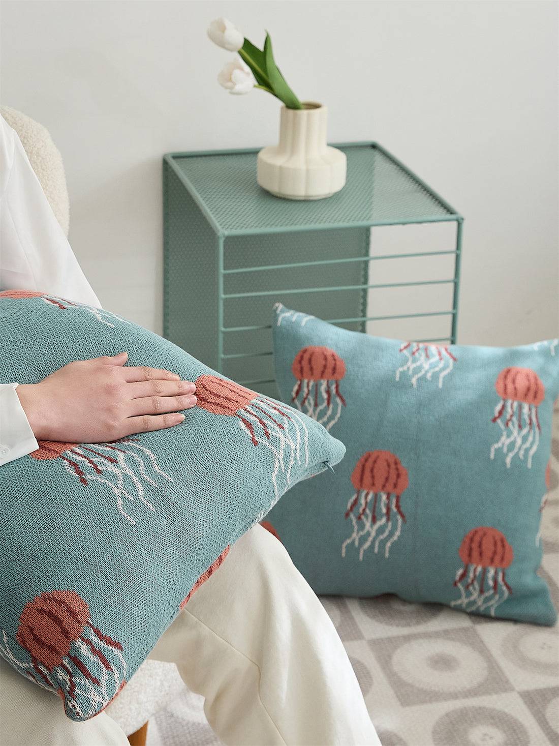 Jellyfish Knitted Cushion Cover - Prozily