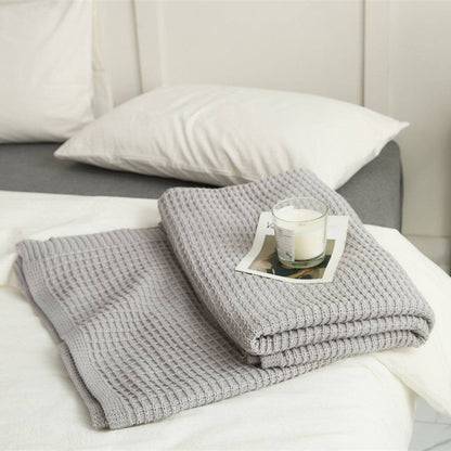 Waffle Knitted Throw Blanket - Prozily